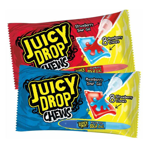 Bazooka Juicy Drop Chews Strawberry & Raspberry Sour Gel (Sweet Things)