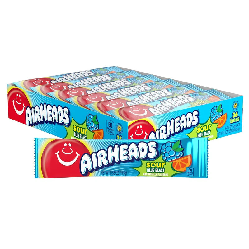 Airheads Sour Blue Raspberry Single Bar (36 x 15,6gr) (Sweet Things)
