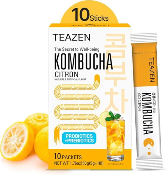 Kombucha Citroen – Tasty & Fizzy Healthy Tea - 10 bags (Sweet Things)